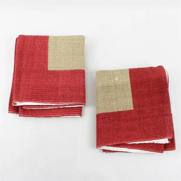 Lot of 2 Room Essentials Simple Modern Red and Brown Door Mats 20" x 34"