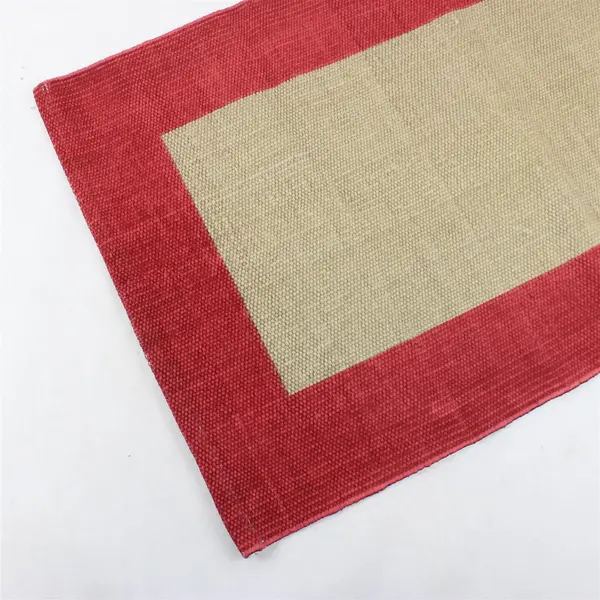 Lot of 2 Room Essentials Simple Modern Red and Brown Door Mats 20" x 34"