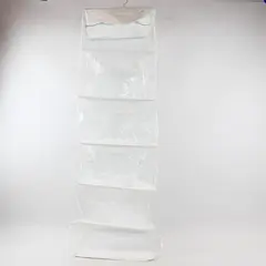 Clear Vinyl Hanging Closet Shoe Organizer 11" x 12" x 43"