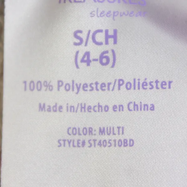 Secret Treasures Sloth Print Purple Fuzzy Pajama Pants Women's Small 4-6