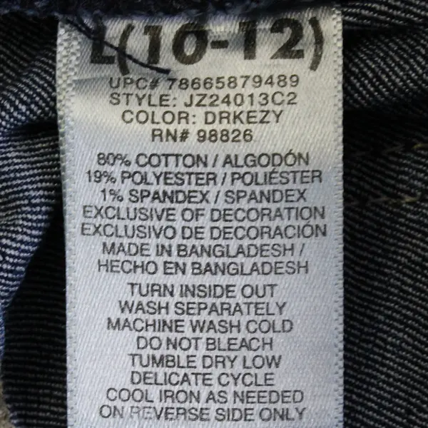 Jordache Floral Applique Denim Shortalls Girls Large 10-12