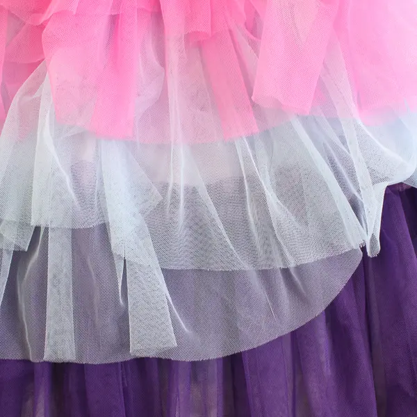 Blue Pink & Purple Mermaid Scale Print Long-Sleeved Tutu Dress Girls' 7-8Y