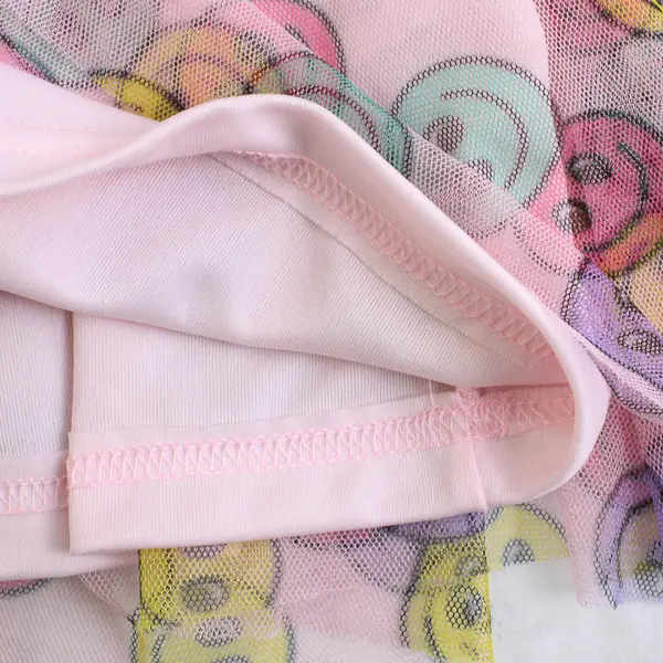 Sweet Butterfly Smiley Face Print Overall Tutu Dress Girls' Medium 8/10