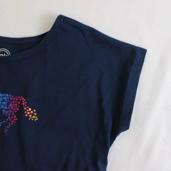 Wonder Nation Rainbow Unicorn Print Navy Blue Tutu Dress Girls' Medium 7-8