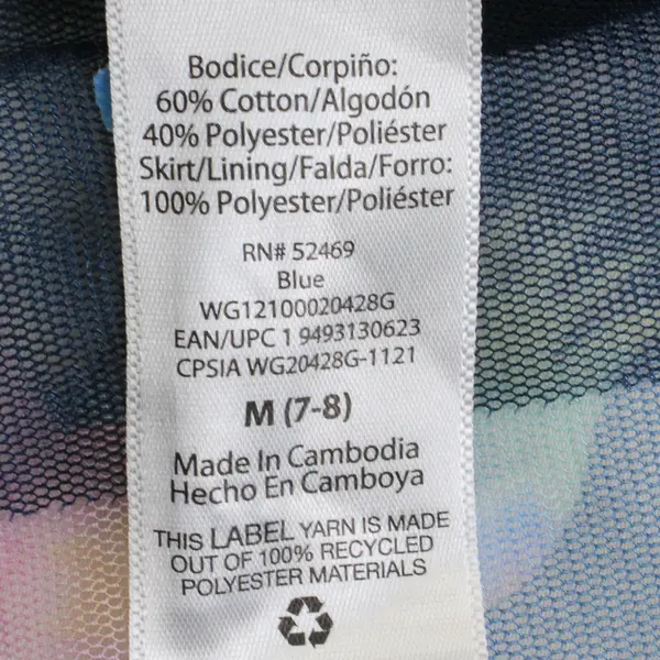 Wonder Nation Rainbow Unicorn Print Navy Blue Tutu Dress Girls' Medium 7-8