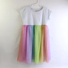 Wonder Nation Rainbow Blue Tutu Dress Girls' Medium 7-8