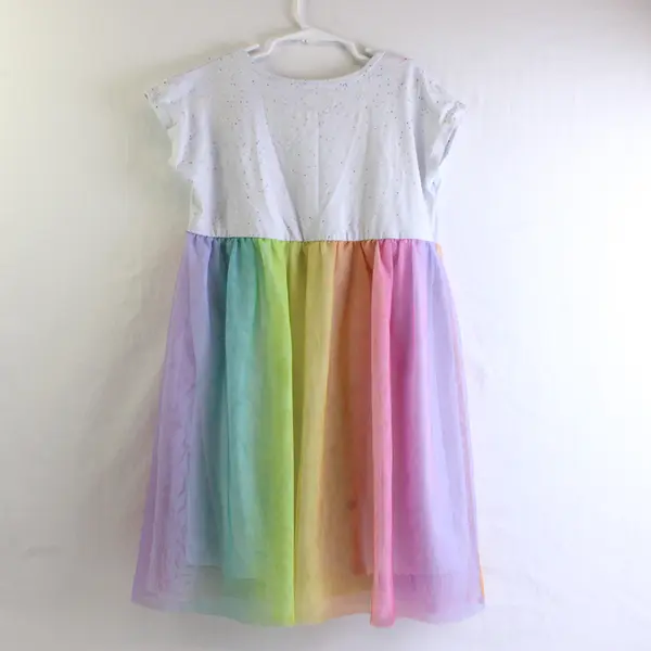 Wonder Nation Rainbow Blue Tutu Dress Girls' Medium 7-8