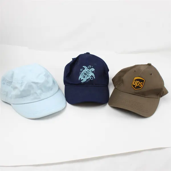 Lot of 3 Unisex Adjustable Baseball Caps UPS Sea Turtle Light Blue