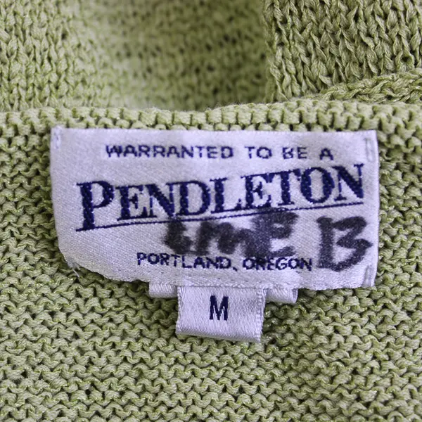 Vintage Pendleton Women's M Green Knit V-Neck Sleeveless Sweater Tank Top