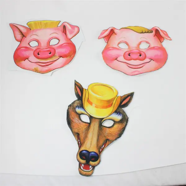 Lot of Red Felt Fabric & Fairy Tale Panels Goldilocks Red Riding Hood 3 Pigs