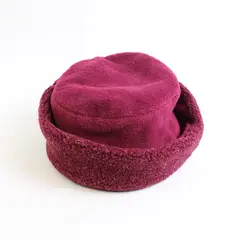 Time and Tru Women's One Size Burgundy Sherpa Fleece Teddy Bucket Hat