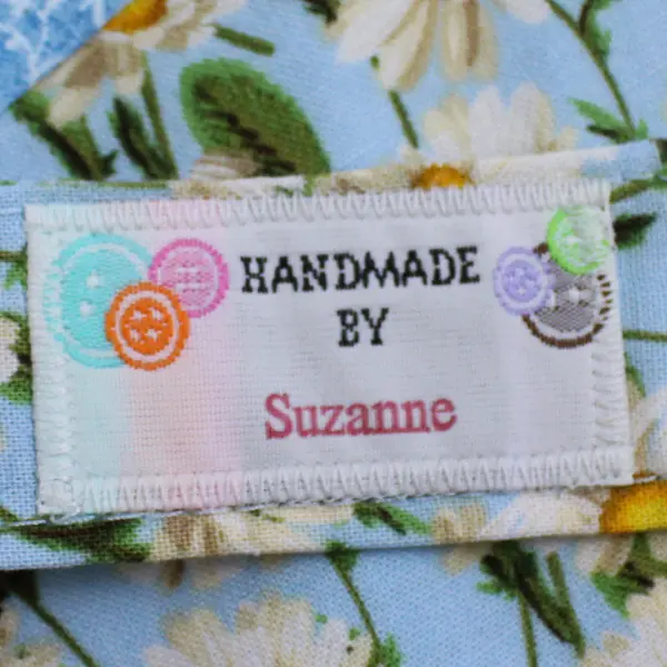 Handmade 100% Cotton Bib Apron Daisy Double Sided - Large Pockets Tie Around