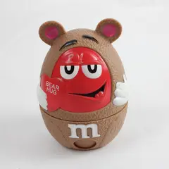 M&M’s Red & Brown Plastic "Bear Hug" Dispenser 2014 Mars Teddy Bear Valentine