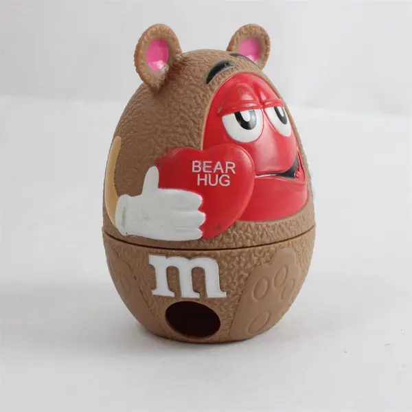 M&M’s Red & Brown Plastic "Bear Hug" Dispenser 2014 Mars Teddy Bear Valentine