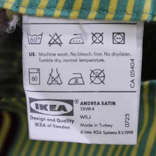 IKEA Set of 2 King/Super King Size Pillow Cases Multicolor Stripes - 100% Cotton