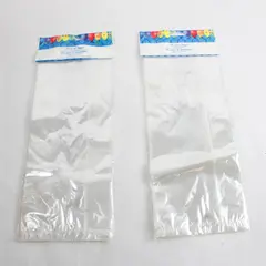 Lot of 2 Clear Cellophane Loot Bags w/ Twist Ties  11.5”x5”x3”, 25 Bags/Pk