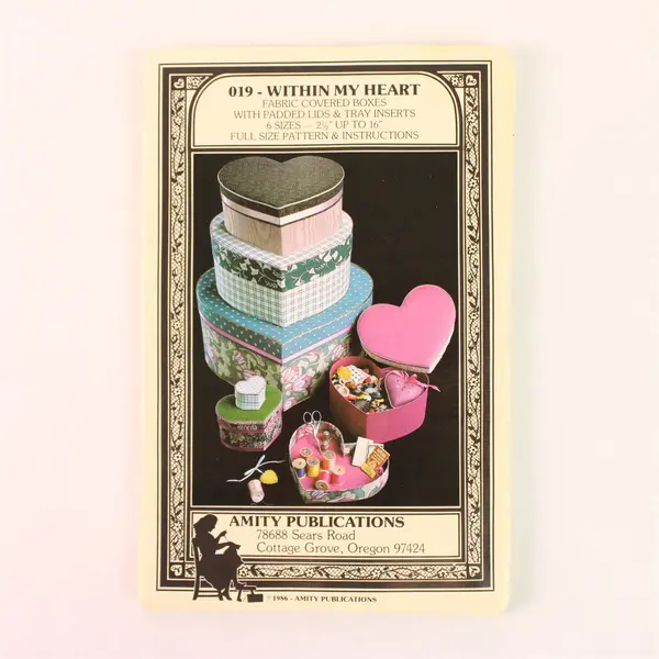 Within My Heart Fabric Covered Boxes Pattern 019 by Amity Publications 1986