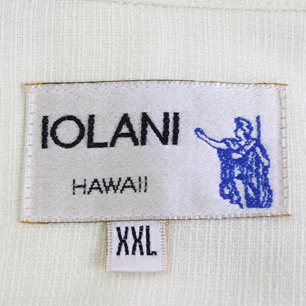 Vintage Iolani Hawaii Men's XXL Ivory Floral Hawaiian Button Up Shirt - USA Made