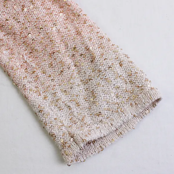 Alfred Dunner Women’s M Pink Shimmer Sequin Long Sleeve Open Front Cardigan