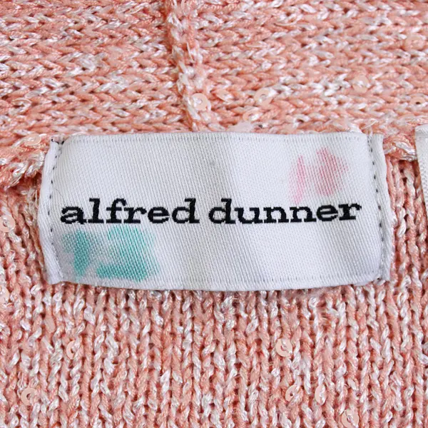 Alfred Dunner Women’s M Pink Shimmer Sequin Long Sleeve Open Front Cardigan