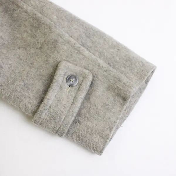 Vintage Unbranded Men's 50R Gray Wool Satin-Lined Single Breasted Pea Coat