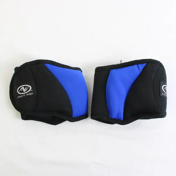 Athletic Works Set of 2 Black and Blue Adjustable Ankle Wrist Weights