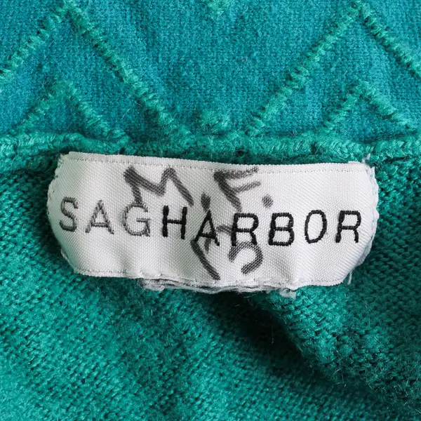 Sag Harbor Women’s M Teal Embellished Collar - Shirt/Cardigan Set