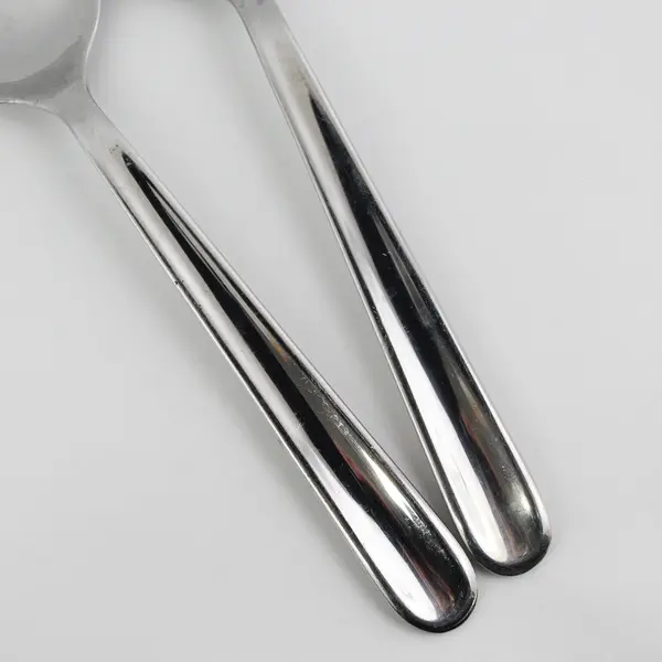 Lot Of 2 Gourmet Settings Diva Pattern 18/C SS Serving Spoons 10" Good Rare HTF