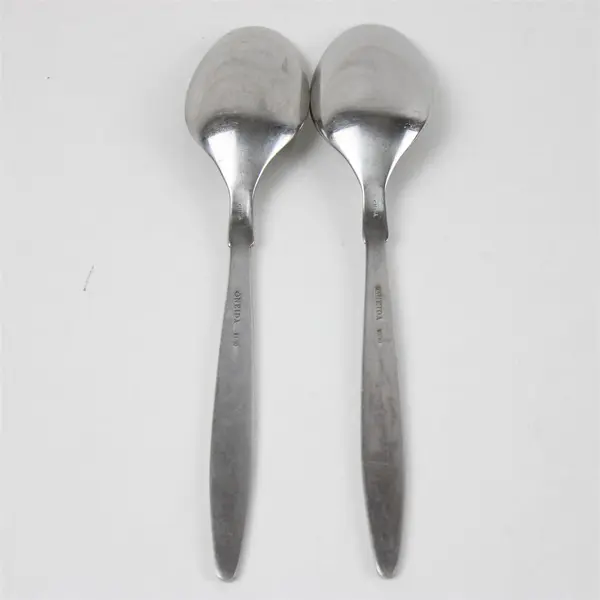 Set of 2 Oneida Sparta Stainless Oval Soup Spoons 7.25" Flatware