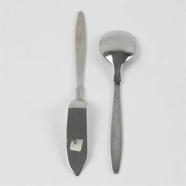 Lot of 2 Oneida Sparta Stainless Flat Handle Master Butter Knife & Spoon