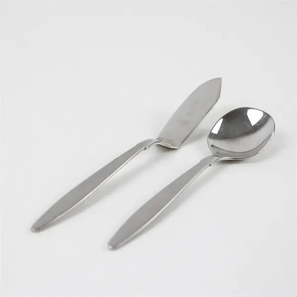 Lot of 2 Oneida Sparta Stainless Flat Handle Master Butter Knife & Spoon