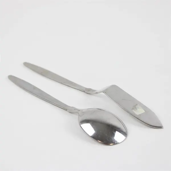 Lot of 2 Oneida Sparta Stainless Flat Handle Master Butter Knife & Spoon