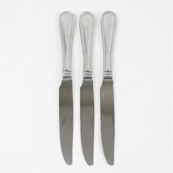 Set of 3 Wallace Silversmiths Continental Bead Stainless Steel Solid Knives