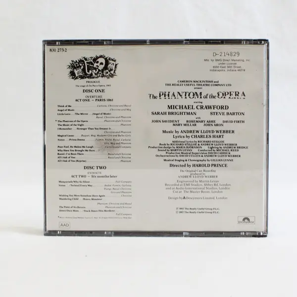 The Phantom Of The Opera Original Cast & London Cast Recordings, 1987  831 273-2