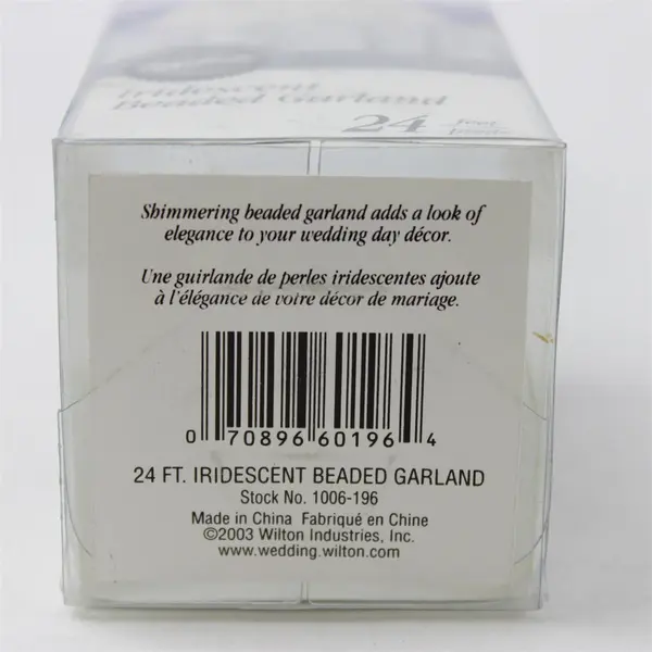 Wilton Iridescent Beaded Garland 24ft Holiday Decor Reflective