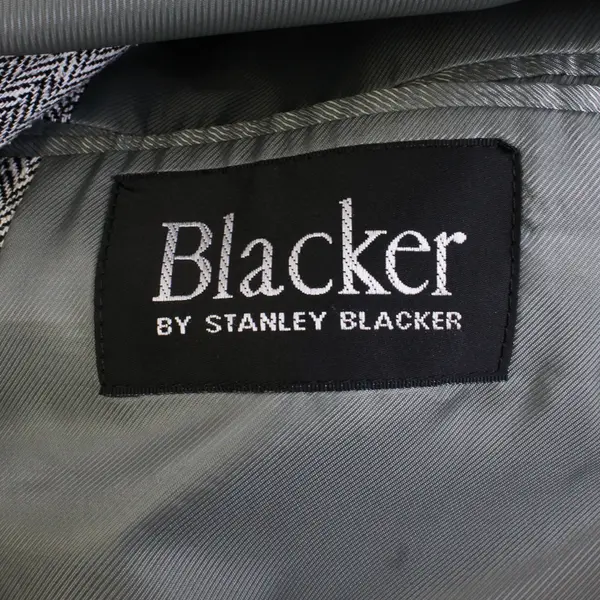 Stanley Blacker Men's 54R Gray Herringbone Silk Blend Suit Jacket