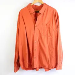 Eddie Bauer Men's 3XL Orange 100% Cotton Long Sleeve Button Up Collared Shirt
