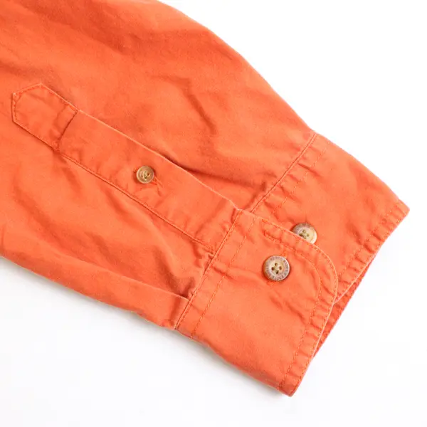 Eddie Bauer Men's 3XL Orange 100% Cotton Long Sleeve Button Up Collared Shirt