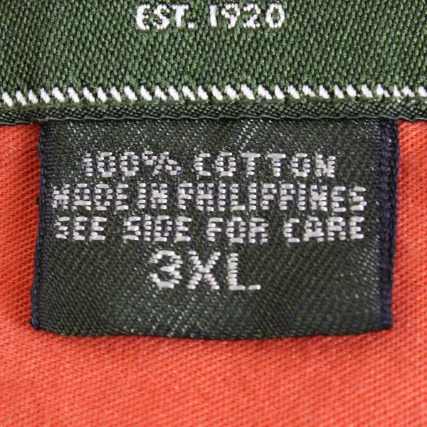 Eddie Bauer Men's 3XL Orange 100% Cotton Long Sleeve Button Up Collared Shirt