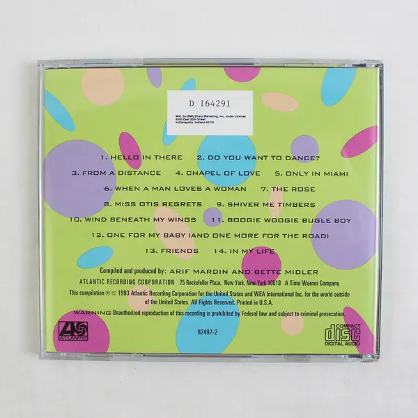 Bette Midler Experience the Divine Greatest Hits CD, 1993 7 82497-2 