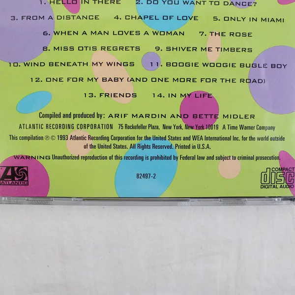 Bette Midler Experience the Divine Greatest Hits CD, 1993 7 82497-2 