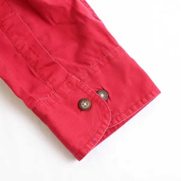 Vtg Eddie Bauer Men's 3XL Red 100% Cotton Long Sleeve Button Up Collared Shirt