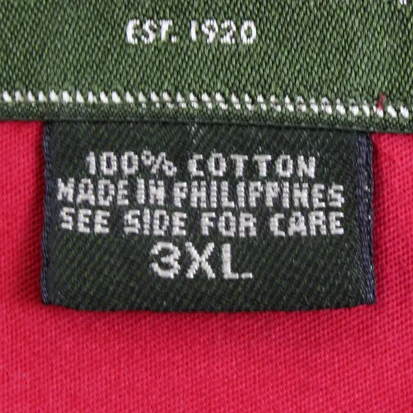 Vtg Eddie Bauer Men's 3XL Red 100% Cotton Long Sleeve Button Up Collared Shirt