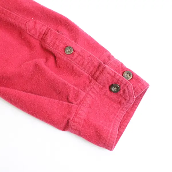 Vtg Eddie Bauer Men's 3XL Red Heavyweight Flannel Button Up Long Sleeve Shirt