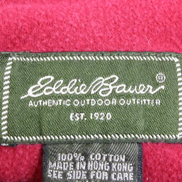 Vtg Eddie Bauer Men's 3XL Red Heavyweight Flannel Button Up Long Sleeve Shirt