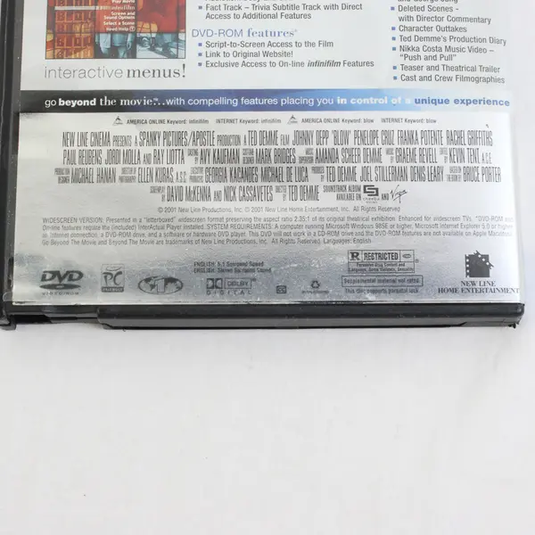 Blow DVD, 2001 Johnny Depp Penelope Cruz