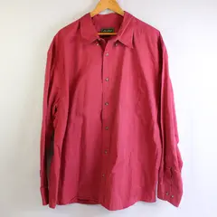 Eddie Bauer Men's 3XL Red Lightweight 100% Cotton Collared Long Sleeve Shirt