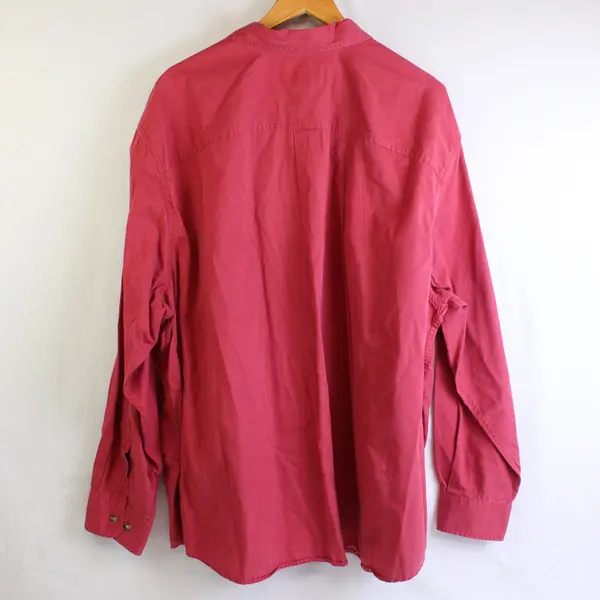 Eddie Bauer Men's 3XL Red Lightweight 100% Cotton Collared Long Sleeve Shirt