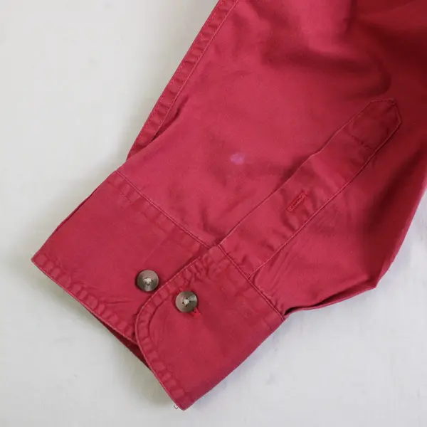 Eddie Bauer Men's 3XL Red Lightweight 100% Cotton Collared Long Sleeve Shirt