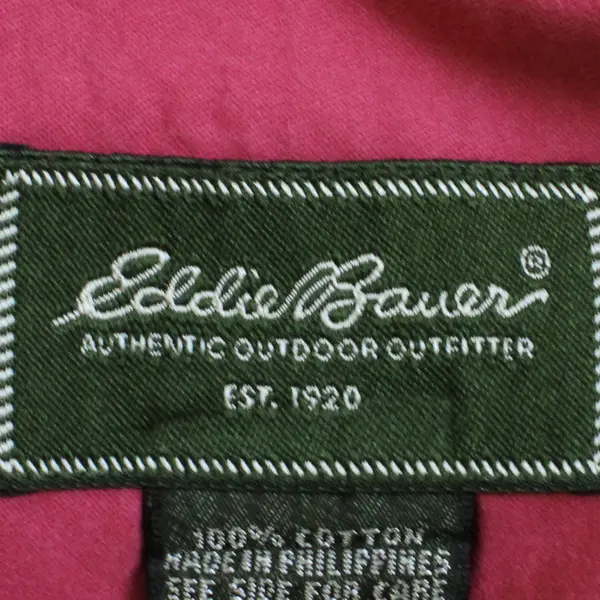 Eddie Bauer Men's 3XL Red Lightweight 100% Cotton Collared Long Sleeve Shirt